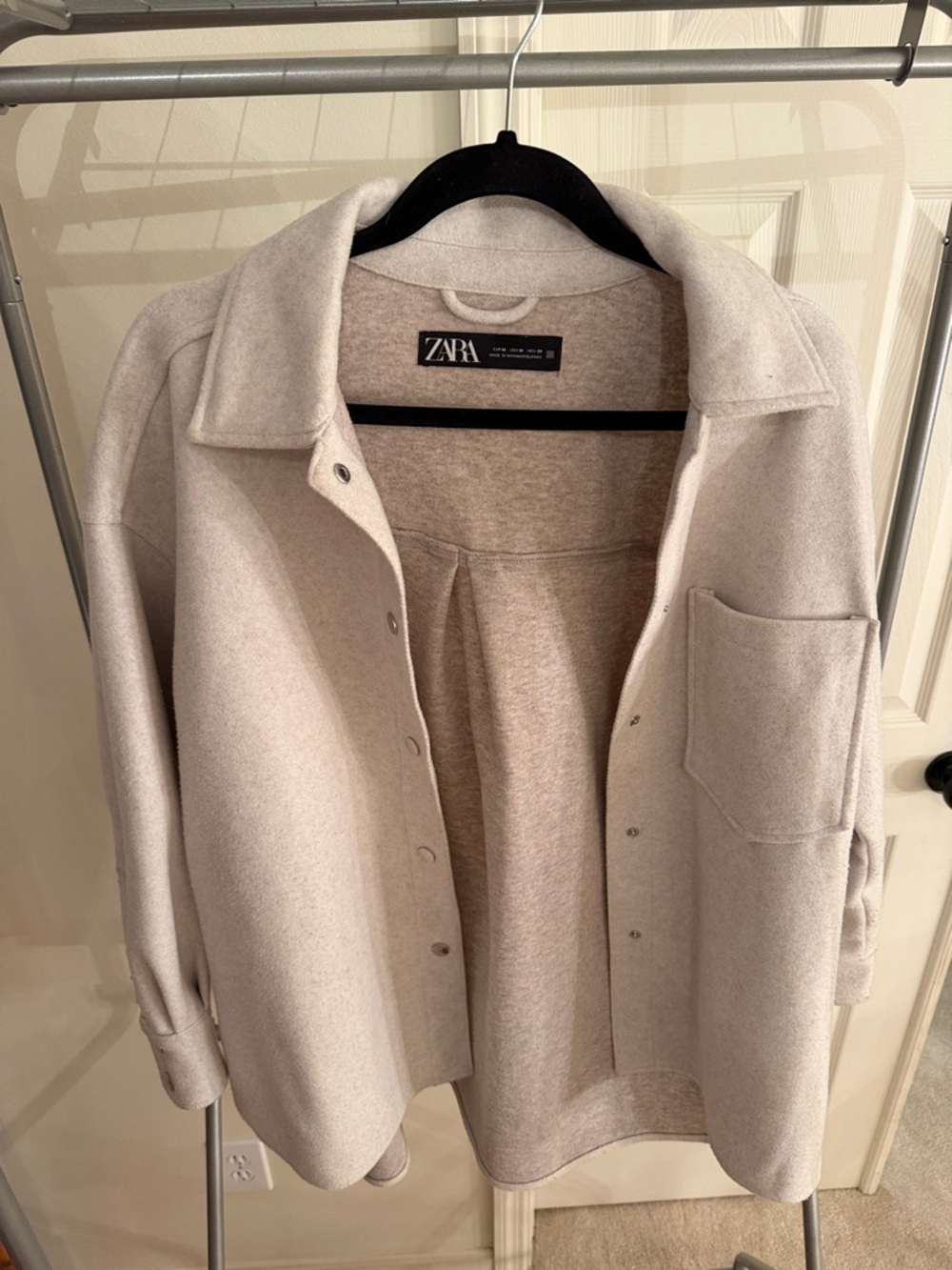 Zara Light Cream Utility Shacket